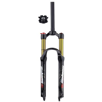 26 27.5 29 Air Shock Mountain Bikes Suspension Fork Ultralight Mountain Bikes Forks Straight Tube 28.6mm QR 9*100 Travel 120mm Shoulder Line Lockout XC AM Bicycles ( Color : Gold manual , Size : 27.5i