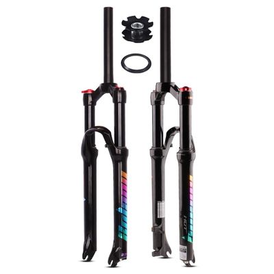 26/27.5/29 Inch Mountain Bikes Air Suspension Fork Straight Tube Mountain Bikes Front Forks 28.6mm Quick Release 9*100 Travel 120mm Manual Lockout 74mm Disc Brake ( Color : Black , Size : 26inch )