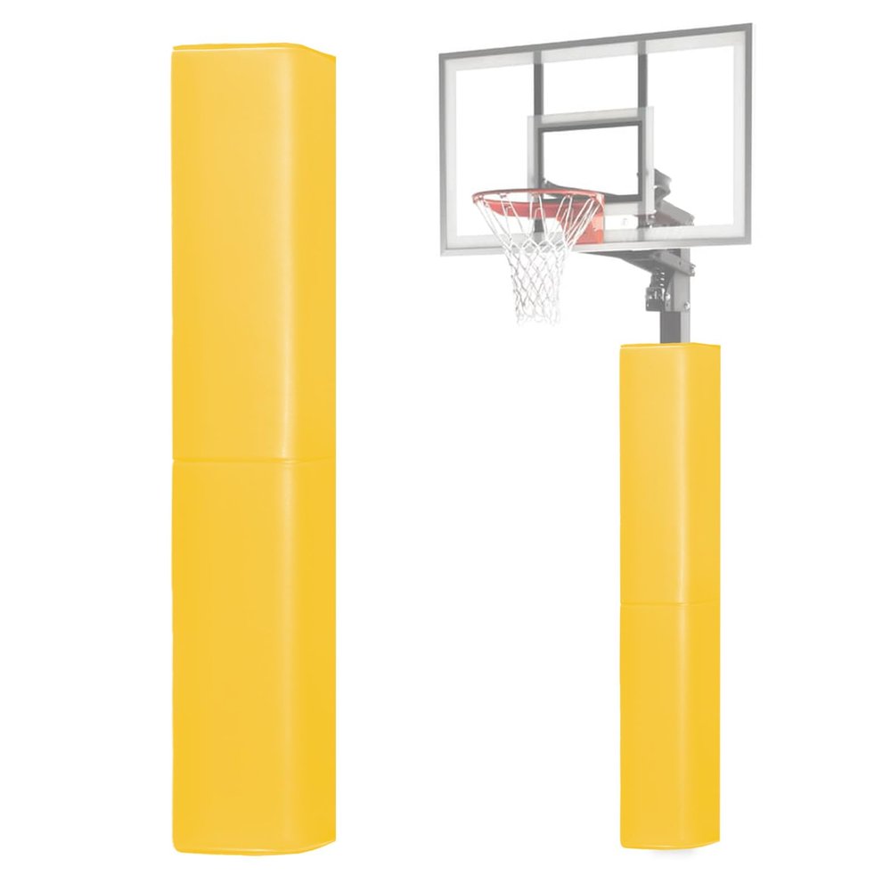 ProSlam Yellow Basketball Pole Pad 72" Tall and 2" Thick Fits 6"x6" Pole All-Weather Durable UV-Resistant Waterproof Square Basketball Pole Padding for Player Protection and Safety