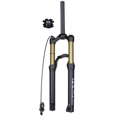 20 / 24 Inch Lightweight Mountain Bikes Bicycles Suspension Fork 28.6mm Straight Tube Mountain Bikes Front Forks Travel 100mm 135mm QR 9*100 Manual Remote Lockout ( Color : Gold Remote , Size : 24inch