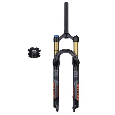 FukkeR 27.5/29 Inch Mountain Bikes Bicycles Air Suspension Fork 1-1/8 Straight Tube Mountain Bikes Front Forks 9100mm QR 120mm Travel Manual Remote Locking Fit XC AM (Color : Gold, Size : 29inch ML)