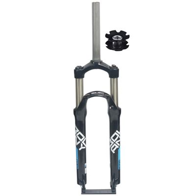 24 Inch Mountain Bikes Bicycles Front Fork 1 1/8 Inch Straight Steerer Mountain Bikes Suspension Forks Mechanical 100mm Travel Quick Release 9*100mm Disc Brake ( Color : Black blue , Size : 24inch )