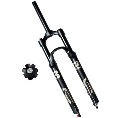 Bicycles Suspension Fork 26 27.5 29 Inch Damping Mountain Bikes Straight Front Fork 1-1/8'' Travel 140mm QR 9*100MM Hand Wire Control Mountain Bikes Cycling Lovers ( Color : Black manual , Size : 29in