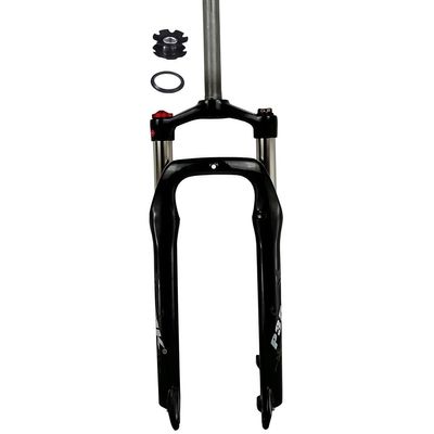 26 Inch Bikes Fat Front Fork 4.0" Tire 1-1/8" Straight Tube Mountain Bikes Bicycles Spring Suspension Forks Quick Release 9*135mm Travel 125mm Snow Beach XC AM DH ( Color : Black glossy , Size : 26inc