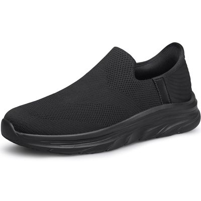 AMANSSSE Walking Shoes Women Comfort Slip on Shoes Workout Sneakers Maternity Shoes Non Slip Zapatos de Mujer Black Size 7.5