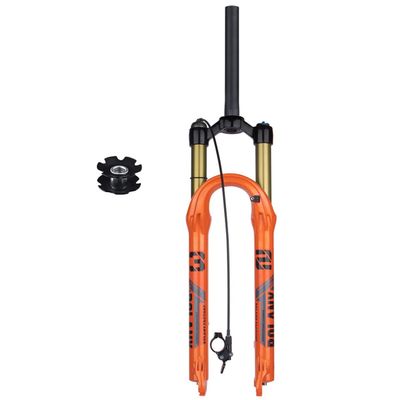 27.5 / 29 Inch Mountain Bikes Bicycles Air Suspension Fork 1-1/8 Straight Tube Mountain Bikes Front Forks 9100mm QR 120mm Travel Manual Remote Locking Fit XC AM ( Color : Orange , Size : 29inch RL )
