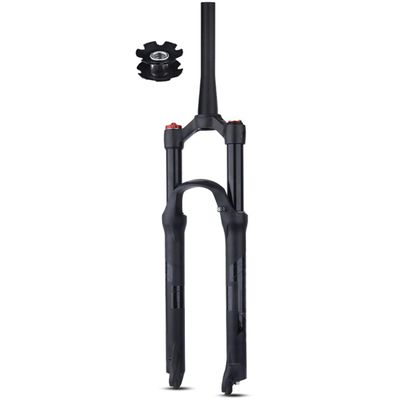 26 27.5 29 Inches Mountain Bikes XC Bicycles Suspension Fork Damping Rebound 28.6mm Tapered Tube Mountain Bikes Air Front Forks QR 100*9 Travel 100mm Manual Remote ( Color : Black manual , Size : 26in