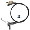 FukkeR Mountain Bikes Hydraulic Disc Brake Left Rear 1500mm Mountain Bikes Brakes With 4 Piston Caliper PM/is Adapter Fit 160/180mm Rotor Aluminum Lever For Ebike BMX XC, Gray, FukkeR001 view 1