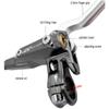FukkeR Mountain Bikes Hydraulic Disc Brake Left Rear 1500mm Mountain Bikes Brakes With 4 Piston Caliper PM/is Adapter Fit 160/180mm Rotor Aluminum Lever For Ebike BMX XC, Gray, FukkeR001 view 3