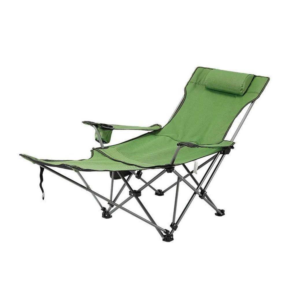 Portable Folding Adjustable Recliner Sitting and Laying Lunch Break Suitable for Outdoor Camping, Fishing with Removable Footrest