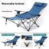 Portable Folding Adjustable Recliner Sitting and Laying Lunch Break Suitable for Outdoor Camping, Fishing with Removable Footrest view 4