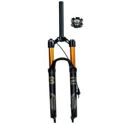 26 27.5 29 Inch Mountain Bikes Suspension Fork 1 1/8 Straight Tube Bicycles Front Forks Fit Mountain Bikes Touring Folding XC E-Bikes 120mm Travel 1009mm QR Axle ( Color : BLACK remote , Size : 26inc
