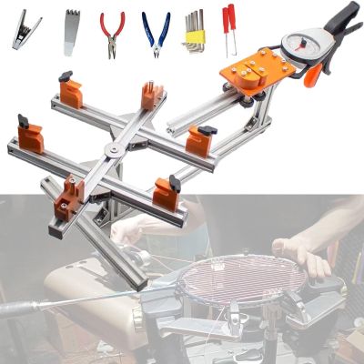 Rusopobe Racquet Electric Stringing Machine, Badminton Tennis Racket Stringing Machine with Full Tool Set 6-Point Fixed Racket String Threading Machine