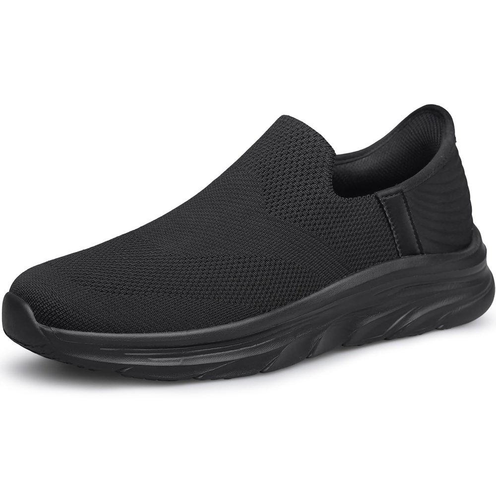 AMANSSSE Walking Shoes Women Comfort Slip on Shoes Workout Sneakers Maternity Shoes Non Slip Zapatos de Mujer Black Size 5.5
