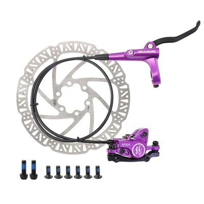 Hydraulic Disc Brake Mountain Bikes 800mm Mountain Bikes Right Left Brakes With 2 Piston Clamp And 160mm Rotor Aluminum Alloy Lever For Road Bicycles Ebike BMX XC ( Color : Purple , Size : 800mm )