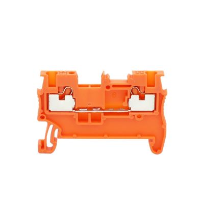 DWFSKZKV PT-1.5 Push-in Electrical Terminal Block, Din Rail Wire Connector, Spring Feed-Through Strip Cable Plug PT1.5, 1.5mm (Color : Orange, Size : 5 Pcs)