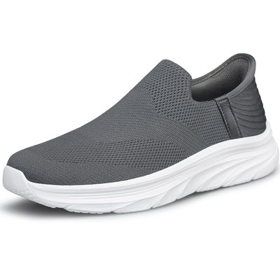 AMANSSSE Womens Slip On Shoes Walking Sneakers Workout Gym Tennis Nurse Maternity Shoes Zapatos de Mujer Grey Size 9.5