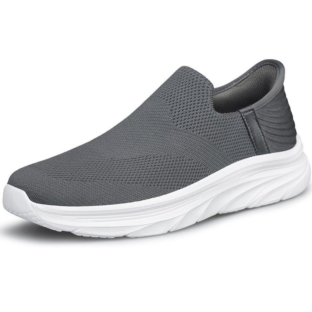 AMANSSSE Womens Slip On Shoes Walking Sneakers Workout Gym Tennis Nurse Maternity Shoes Zapatos de Mujer Grey Size 9.5