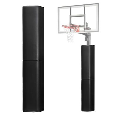 ProSlam Black Basketball Pole Pad 72" Tall and 2" Thick Fits 6"x6" Pole All-Weather Durable UV-Resistant Waterproof Square Basketball Pole Padding for Player Protection and Safety