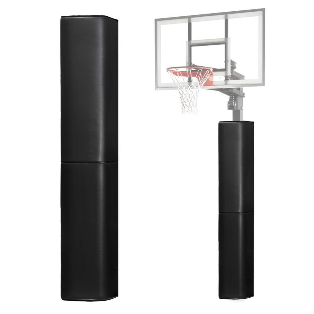 ProSlam Black Basketball Pole Pad 72" Tall and 2" Thick Fits 6"x6" Pole All-Weather Durable UV-Resistant Waterproof Square Basketball Pole Padding for Player Protection and Safety