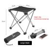 BIJKHSISN Outdoor Folding Stool Stainless Steel Portable Folding Picnic Camping Stool Mini Storage Fishing Chair Ultralight Furniture (Size : 02) view 2
