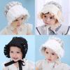 Baby Lace Bonnet Hat Floral Cotton Sun Hat Princess Eyelet Christening Bonnet for Toddler 0-24Months view 4