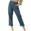 LRMQS Women Capri Pants 2026 Summer Trendy Linen Cropped Trouser with Pockets Beach Casual Cruise Fashion Capris Clothes view 1