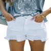 CHICZONE High Waisted Denim Shorts for Women Strenchy Frayed Ripped Distressed Jean Shorts White L view 1