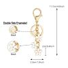 SELOVO Women Girls Keychain White Enamel Initial Letter M Keyring Cute Keychain for Backpack Bag Charm view 2