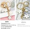 SELOVO Women Girls Keychain White Enamel Initial Letter M Keyring Cute Keychain for Backpack Bag Charm view 4