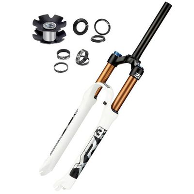 Mountain Bicycles Suspension Forks 26 27.5 29 Inch Ultra-Light Mountain Bikes Bikes Front Fork 120mm Travel 28.6 Threadless Straight Steerer Quick Release 9*100MM ( Color : White , Size : 26inch )
