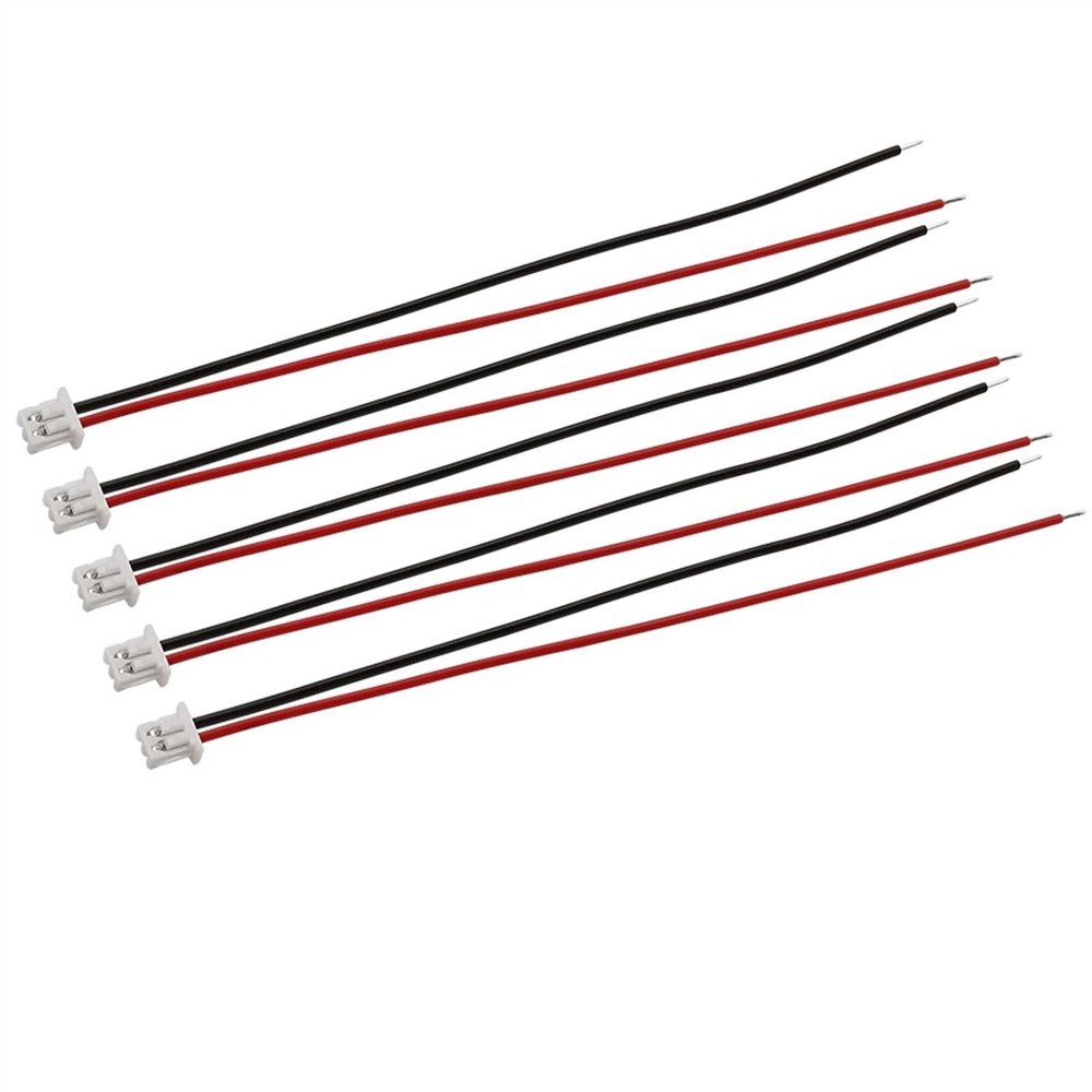 10Pcs JST 2 Pin 1.25mm Pitch Female Wire Cable Connector Single Plug JST 1.25mm Electronic Line Long 10/15/20/30cm (Color : 15CM, Size : 2P)