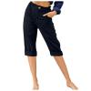 LRMQS Womens Capri Pants Summer Trendy Casual Elastic Waist Cropped Trouser Fashion Resort Wear Beach Vacation Capris Clothes view 1