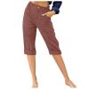 LRMQS Womens Capri Pants Summer Trendy Casual Elastic Waist Cropped Trouser Fashion Resort Wear Beach Vacation Capris Clothes view 1