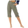 LRMQS Womens Capri Pants Summer Trendy Casual Elastic Waist Cropped Trouser Fashion Resort Wear Beach Vacation Capris Clothes view 1