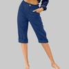 LRMQS Womens Capri Pants Summer Trendy Casual Elastic Waist Cropped Trouser Fashion Resort Wear Beach Vacation Capris Clothes view 2
