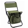 BIJKHSISN Fishing Chair with Cooler Bag Compact Fishing Stool Foldable Camping Chair Outdoor Folding Ice Bag Chair with Storage Bag (Size : Green) view 1