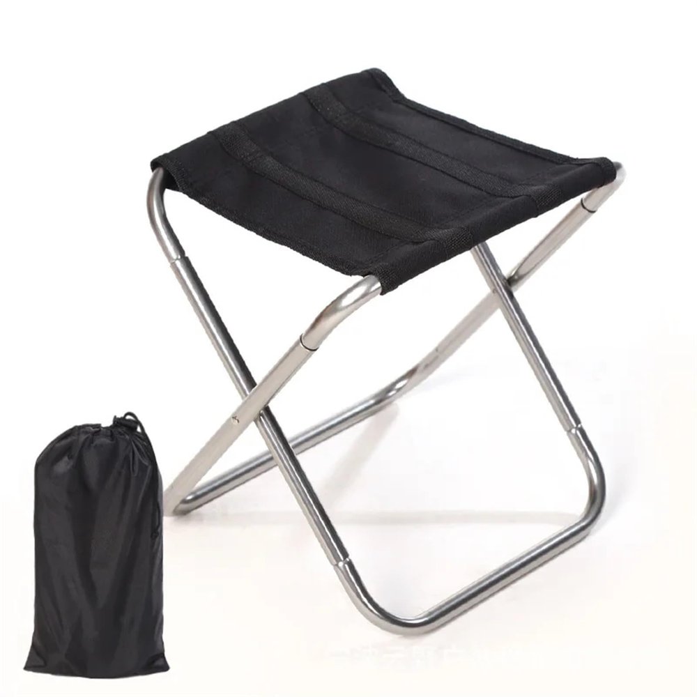 VNFOCRQJH Outdoor Ultra Light Aluminum Alloy Mini Folding Fishing Stool Portable Storage Picnic Furniture Camping Pony Stool (Size : Dark Gray)