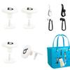 Accessories for Bogg Bag, 4 Pcs Replacement Handle Buttons for Bogg Bag, 2 Hooks for Bogg Bag, 2 Insert Charm Carabiner Key Chain for Bogg Bag, Bogg Bag Clips