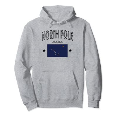North Pole Alaska AK Flag Sport Athletic Men Women Pullover Hoodie