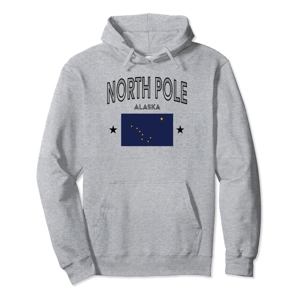 North Pole Alaska AK Flag Sport Athletic Men Women Pullover Hoodie