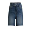 Time and Tru Women's Mid Rise Raw Hem 6" Denim Shorts (US, Numeric, 8, Regular, Regular, Medium Wash) view 4