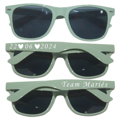 200PC Custom Sunglasses Personalized Bulk Party Favors Wedding Guests Logo Music Show Birthday Bachelorette Bridesmaid Gifts Garden 2024 Prom Customizable Glasses (Sage Green)