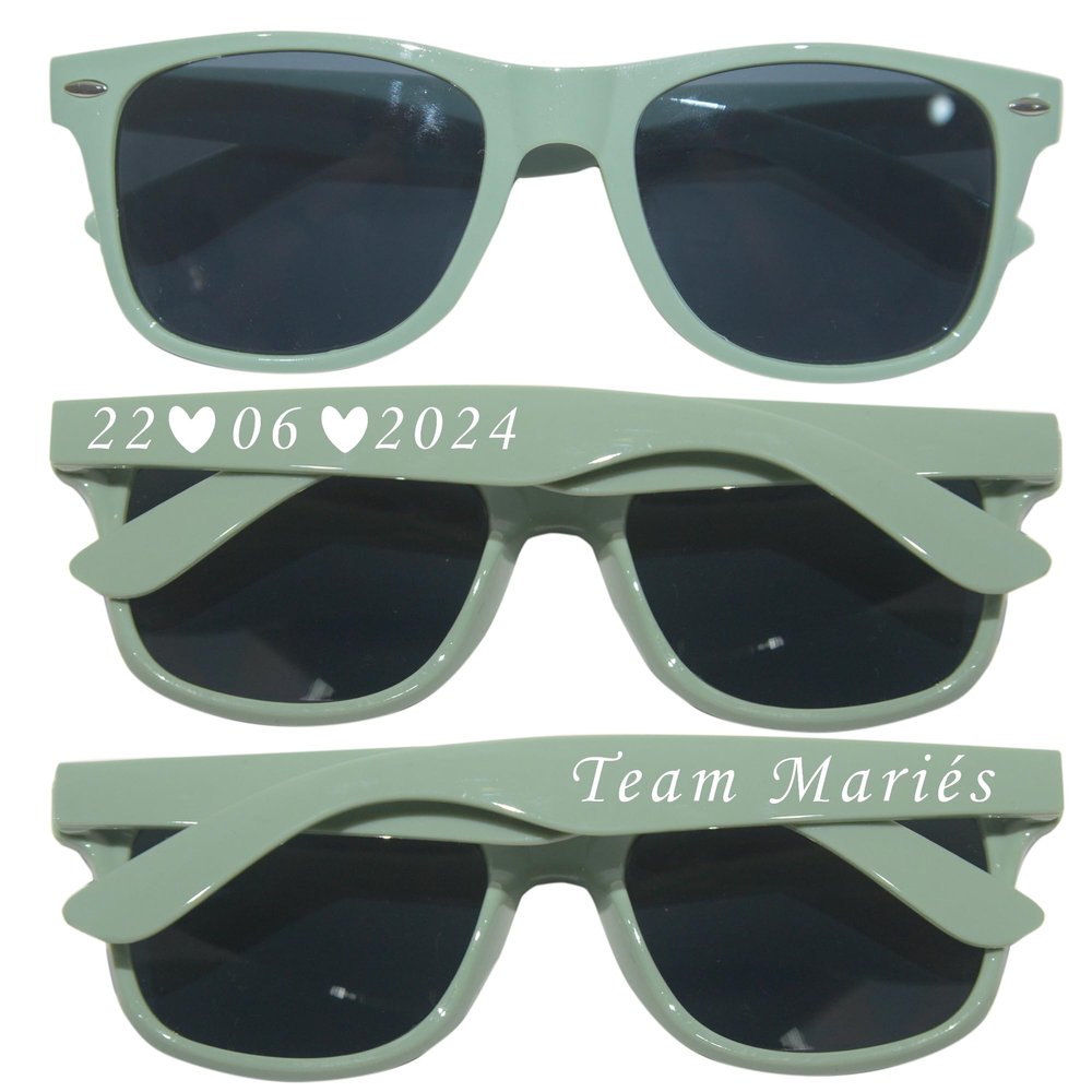 200PC Custom Sunglasses Personalized Bulk Party Favors Wedding Guests Logo Music Show Birthday Bachelorette Bridesmaid Gifts Garden 2024 Prom Customizable Glasses (Sage Green)