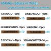 60 Pack Miaozhun Magazine Marking Bands, 5.56 NATO, .223Remington, .300 Blackout, Subsonic, 7.62x39mm, .308Winchester Magazine Caliber Identification (Coyote Brown-Black) view 3