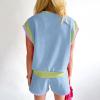 2 Piece Sets for Women Sweatsuits Cap Sleeve Tops Shorts Sets Fashion Teen Girls Y2k Tracksuits Lounge Workout Sets view 3
