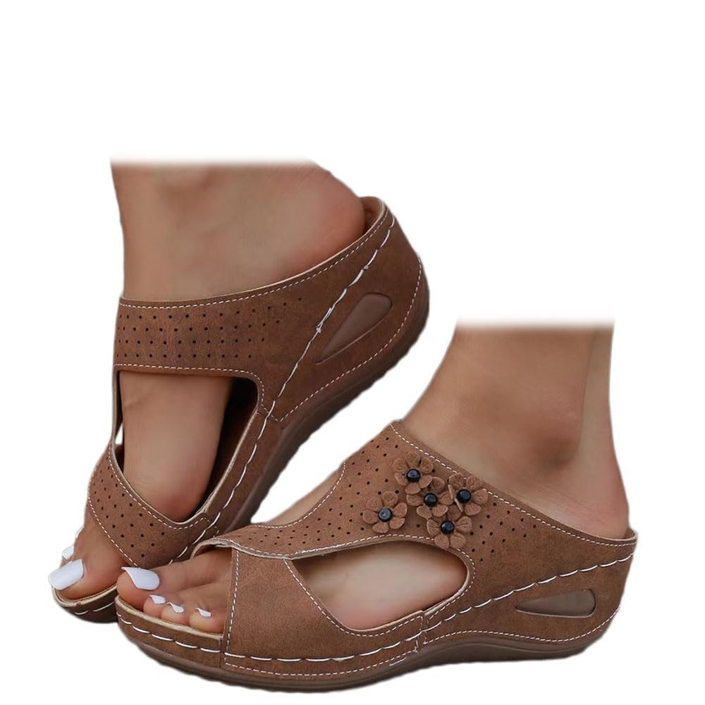 SACFOF Womens Platform Wedge Sandals Comfortable Open Toe Dressy Summer Casual Beach Walking Wedges Shoes