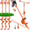18" Heavy Duty Ground Anchors Kit (Orange 4 Pcs) - Shed Tree Tent Dog Canopy Trampoline Anchor Kit - Long Spiral Earth Auger - Tie Down Screw in Swing Set Anchors - to Ground Stakes - Sand Anchor Kit view 1