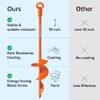 18" Heavy Duty Ground Anchors Kit (Orange 4 Pcs) - Shed Tree Tent Dog Canopy Trampoline Anchor Kit - Long Spiral Earth Auger - Tie Down Screw in Swing Set Anchors - to Ground Stakes - Sand Anchor Kit view 3