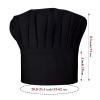 CRJHNS Chef Hat,Adult Adjustable Hook and Loop Tape Baker Hat Kitchen Cooking Chef Cap for Men Women Kids Black view 4
